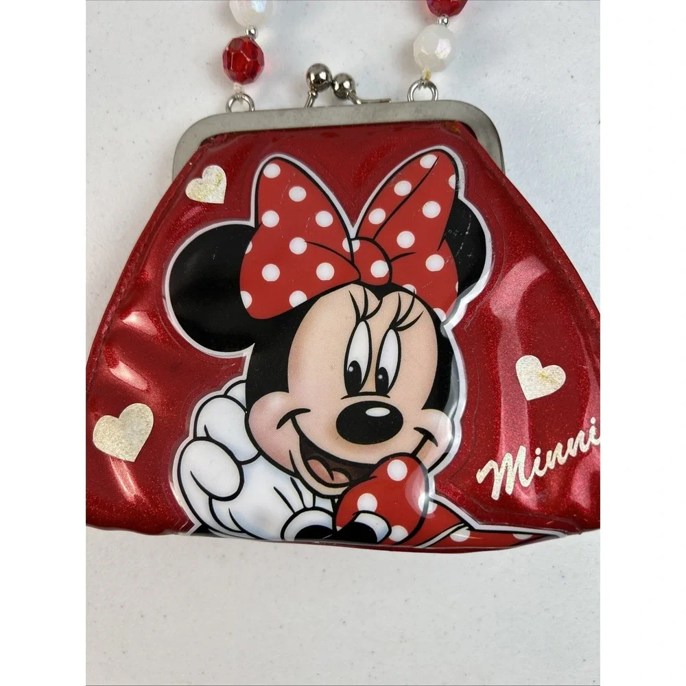 Disney Parks Minnie Mouse Purse Bag Red & White Polka‎ Dots Kiss Clasp Closure